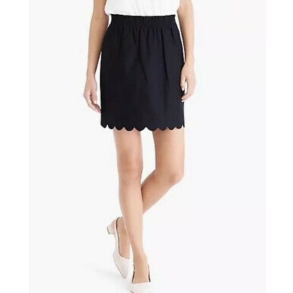 J. Crew Black scalloped Hem Size 8